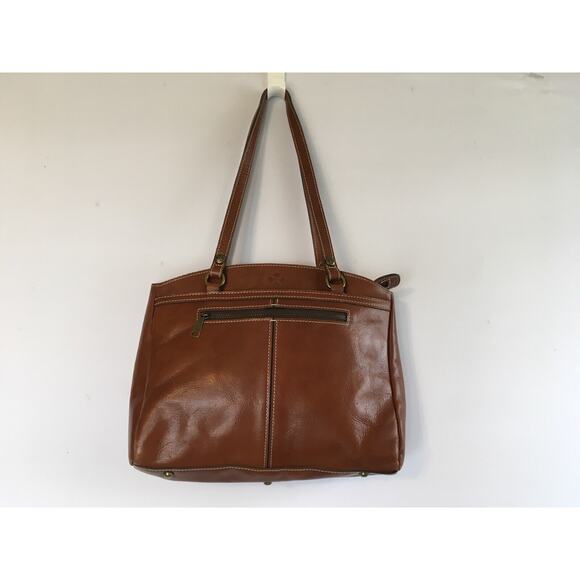 Patricia Nash Poppy Tote Shoulder Bag 100% Italian Leather Tan Top Zip Corpcore - Picture 1 of 16